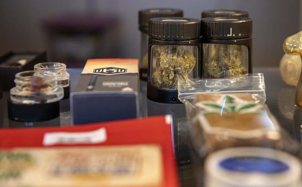 Products on display at Caroline's Cannabis. (Robin Lubbock/WBUR)