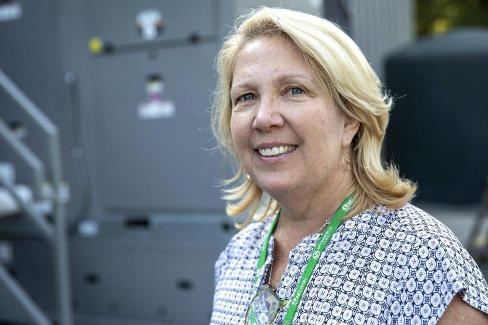 Kim Gibson of Gibby's Garden, Uxbridge. (Robin Lubbock/WBUR)