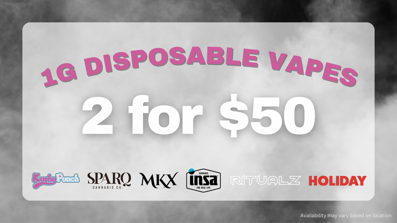 1g Disposable Vapes: 2 for $50